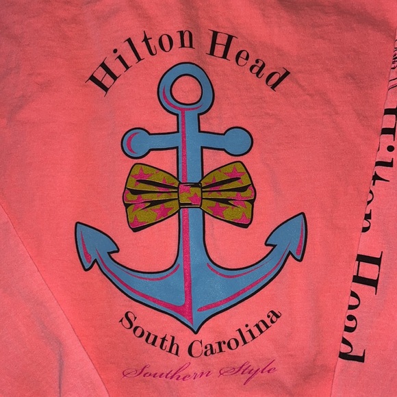 Hilton Head South Carolina (Southern Style) Anchor with Bow LS t shirt. Large . - Picture 2 of 6